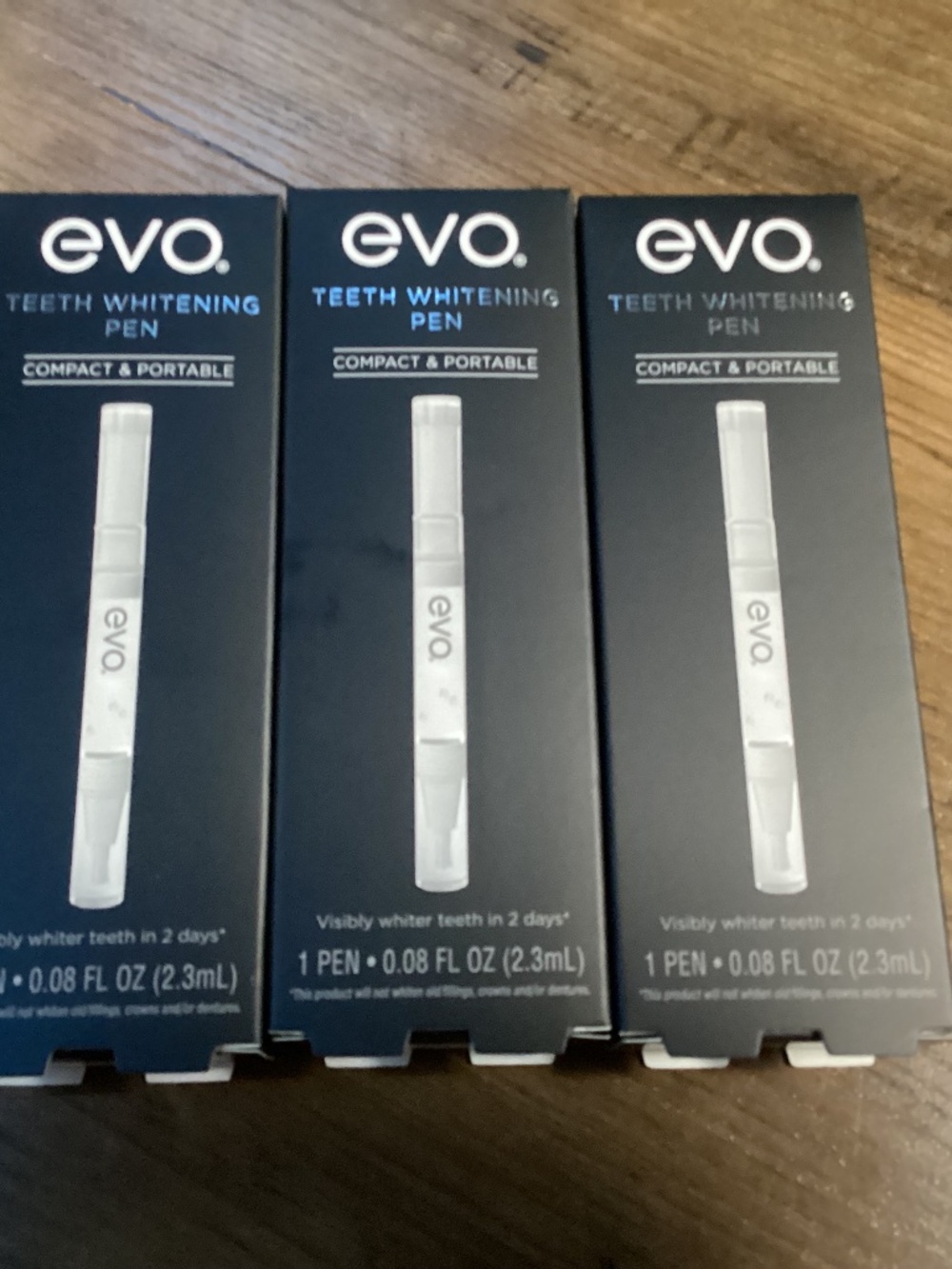 EVO Teeth Whitening Pen Bundle 3 pack 2.3 ml each NEW/Sealed